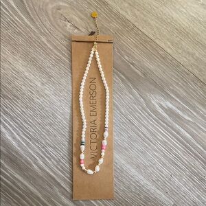 Victoria Emerson Pearl Necklace with Colorful Beads